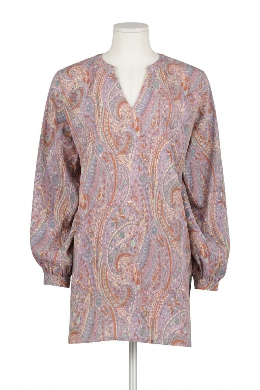 NEW BISHOP + YOUNG zoe smocked blouse in dusk paisley